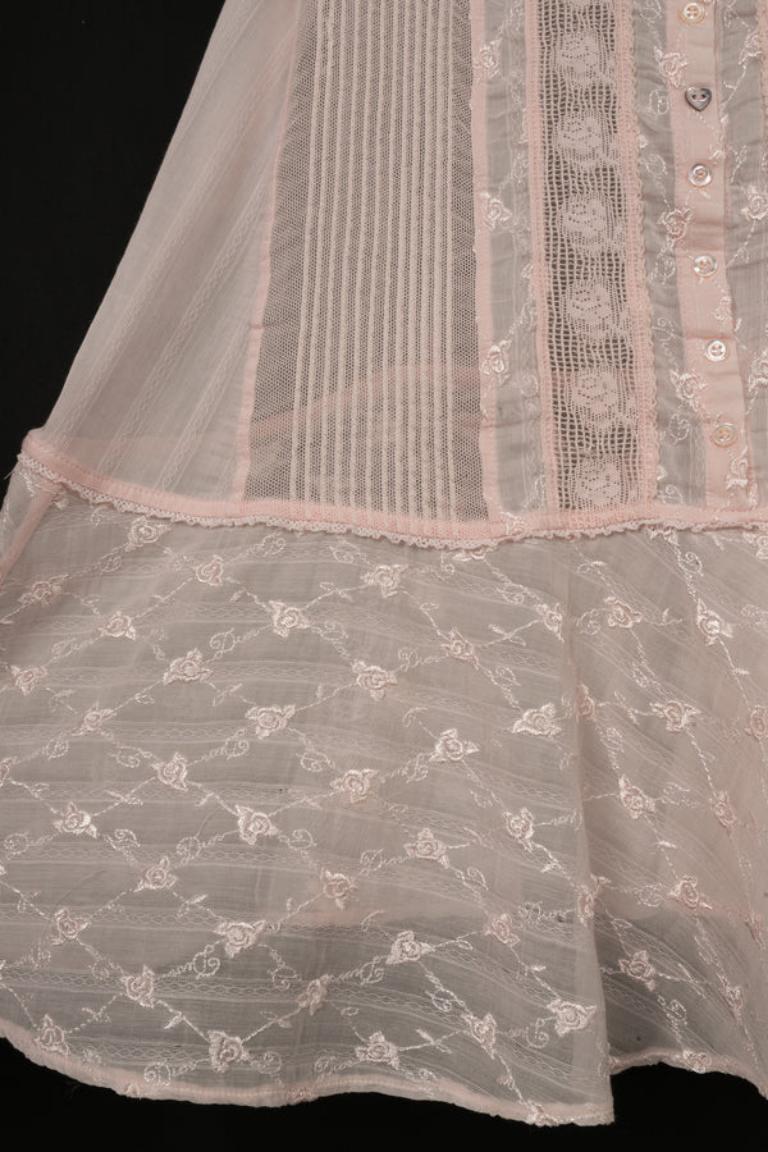 Dior Pink Cotton Veil Babydoll Dress In Excellent Condition In SAINT-OUEN-SUR-SEINE, FR