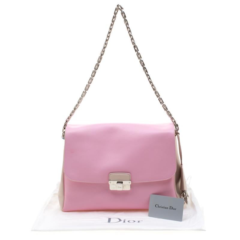 Dior Pink/Cream Leather Diorling Shoulder Bag 4