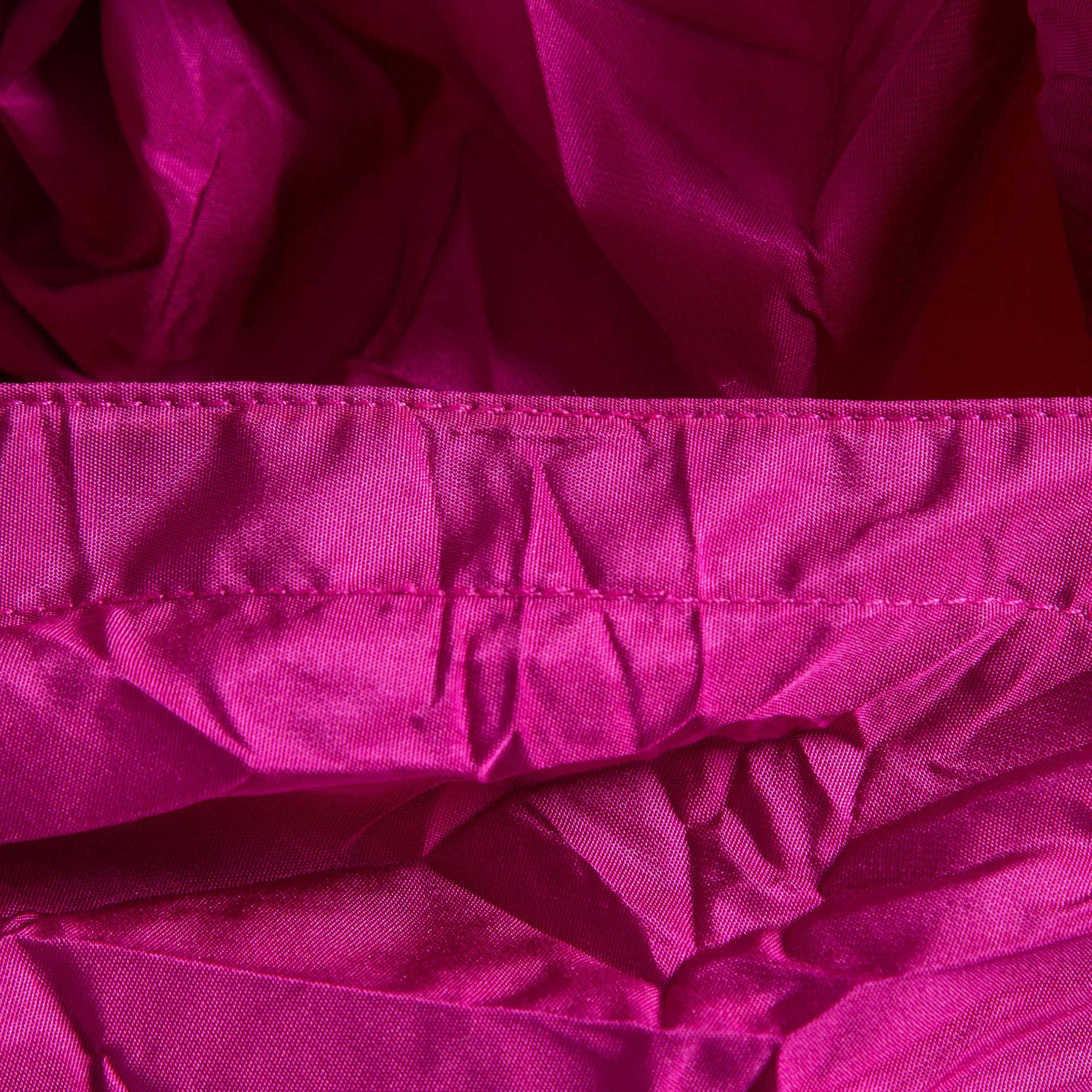 Dior Rosa Oversized Bluse aus geknittertem Taft in Übergröße M im Angebot 1