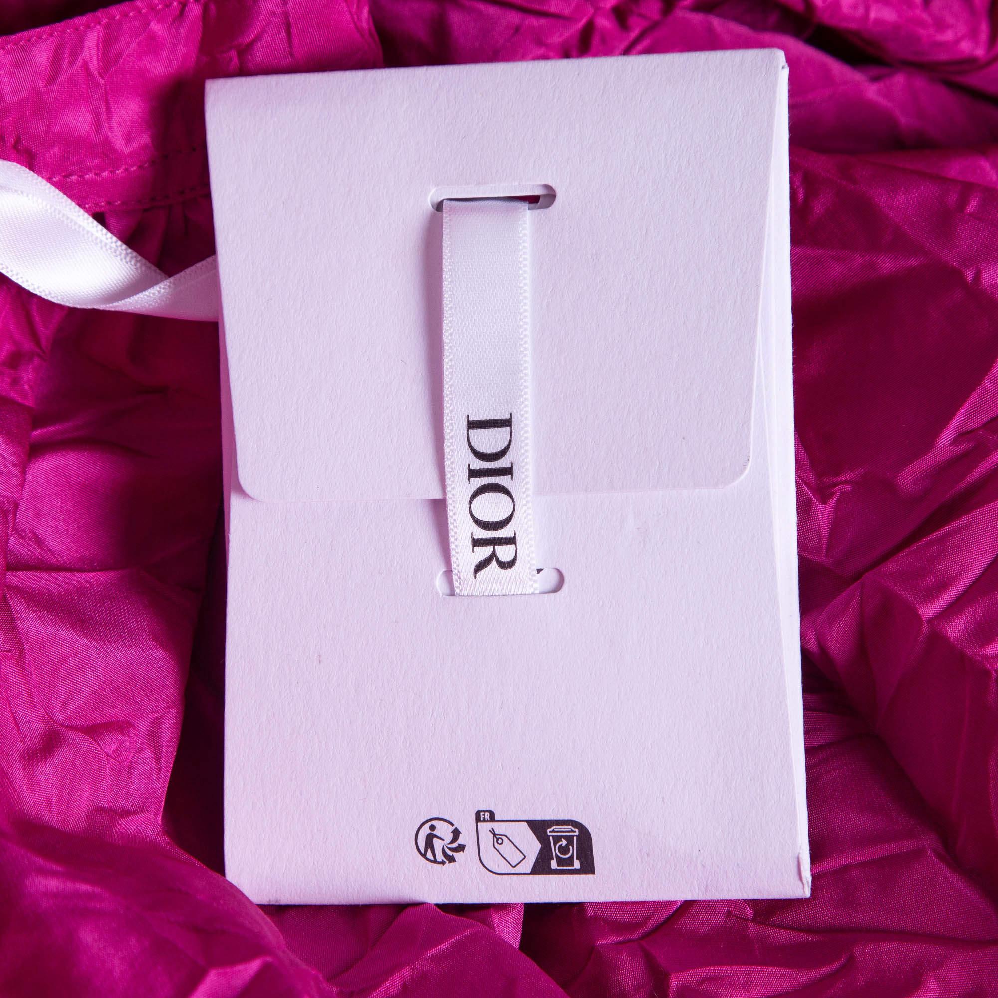 Dior, chemisier rose surdimensionné en taffetas froissé, taille M en vente 3
