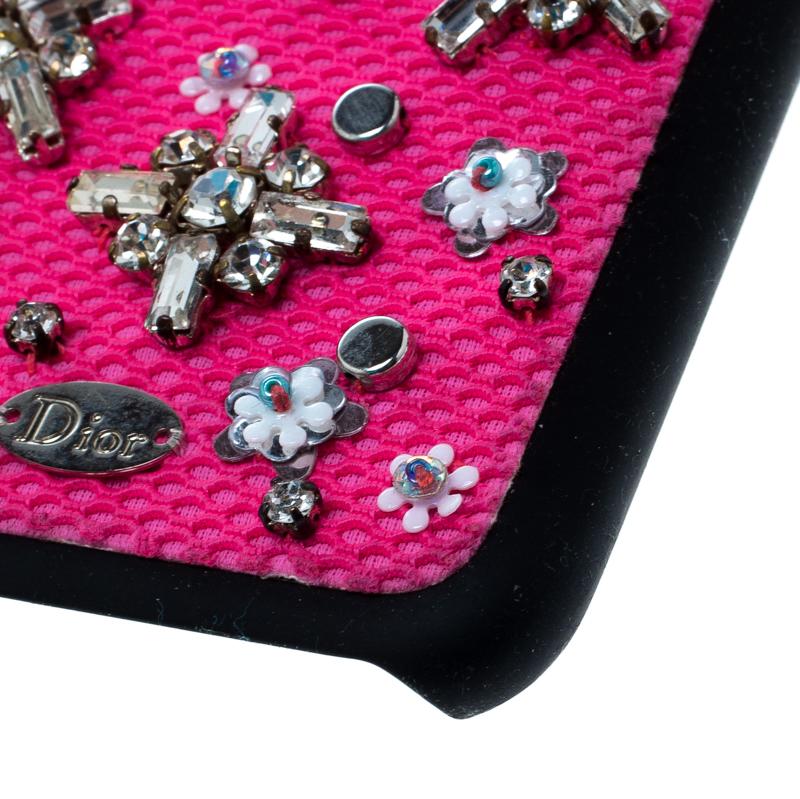 Dior Pink Crystal and Fabric Stardust Embellished IPhone 6 Case 1