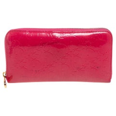 Dior Pink Diorrisimo Patent Leather Zip Around Wallet