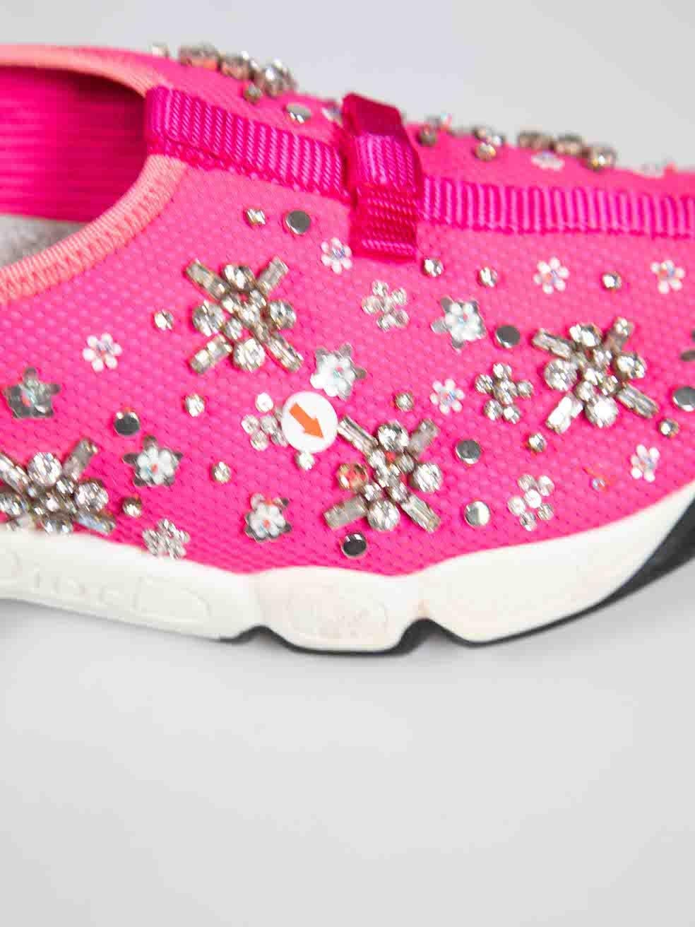 Dior Pink Embellished Fusion Technical Trainers Size IT 37 For Sale 1