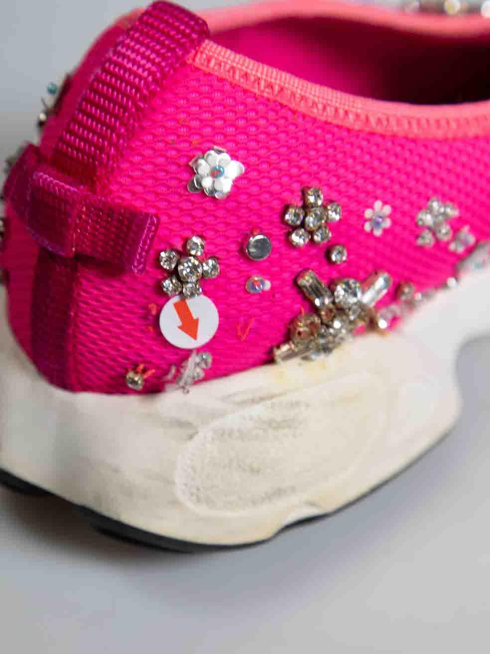 Dior Pink Embellished Fusion Technical Trainers Size IT 37 For Sale 3
