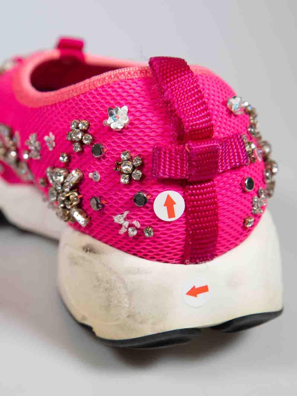 Dior Pink Embellished Fusion Technical Trainers Size IT 37 For Sale 4