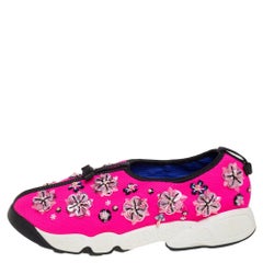 Christian Dior Rosa Stoff Fusion verschönert Low Top Turnschuhe Größe 38