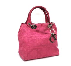 Dior Pink Fabric Top Handle Bag