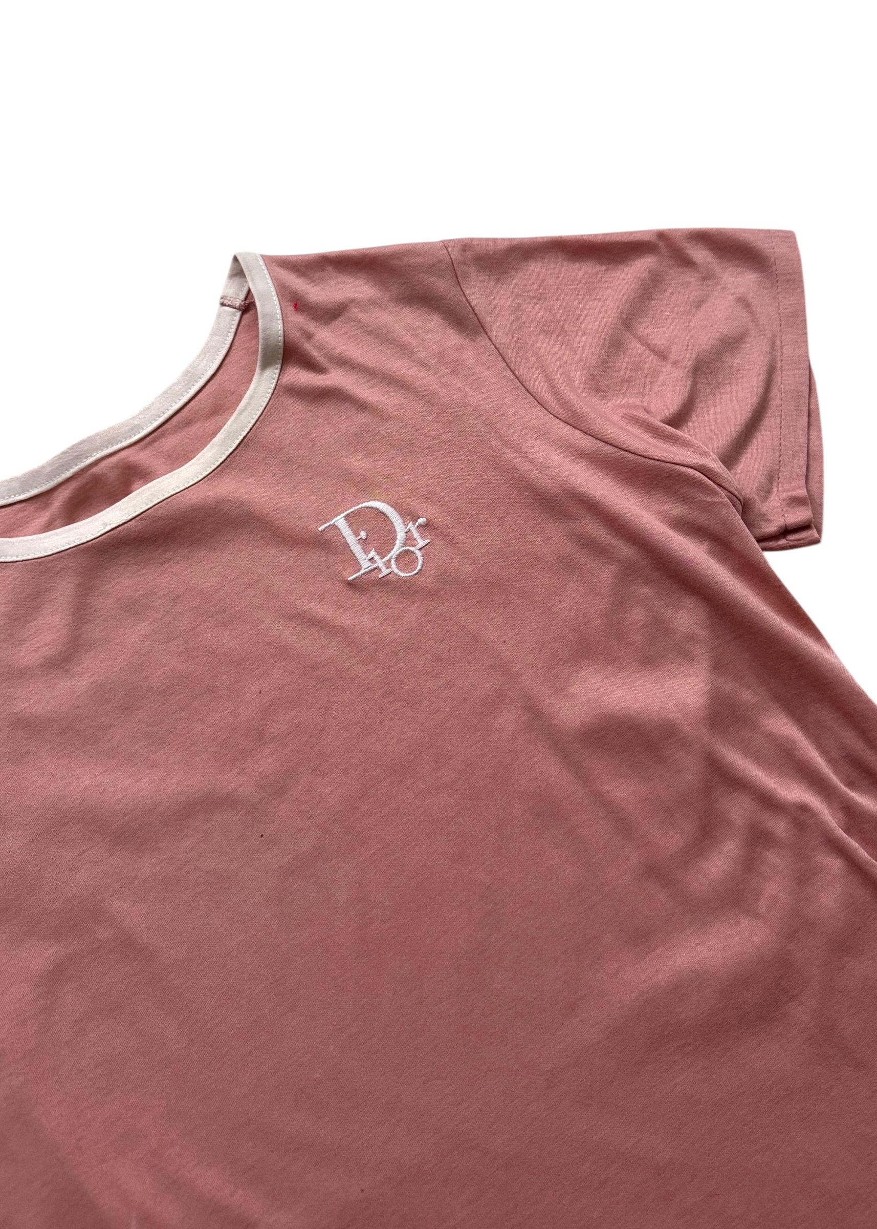 Dior Pink Fitted Logo T-Shirt – Early 2000s in vendita 4