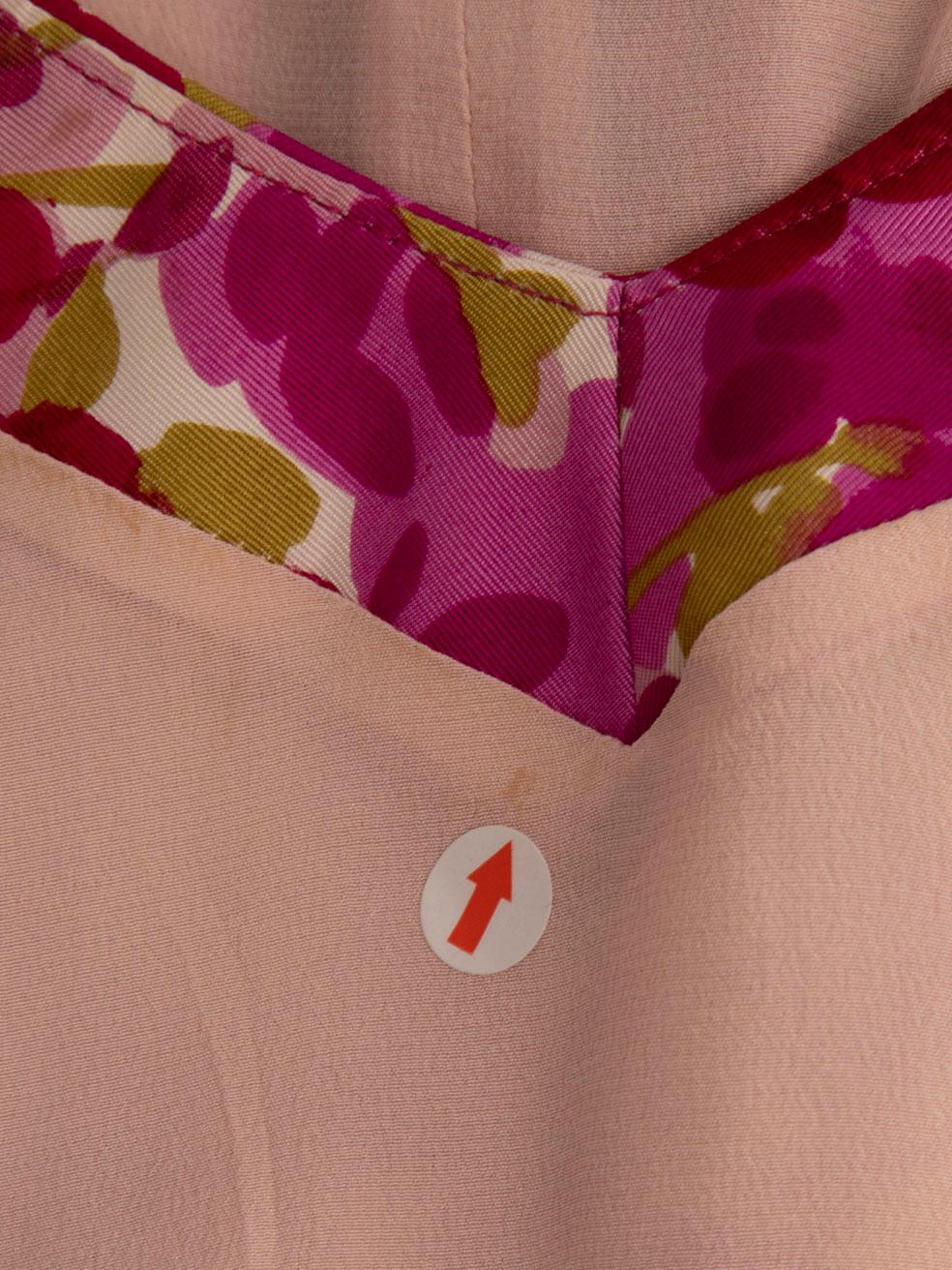 Dior Pink Floral Pattern Midi Silk Dress Size L For Sale 3