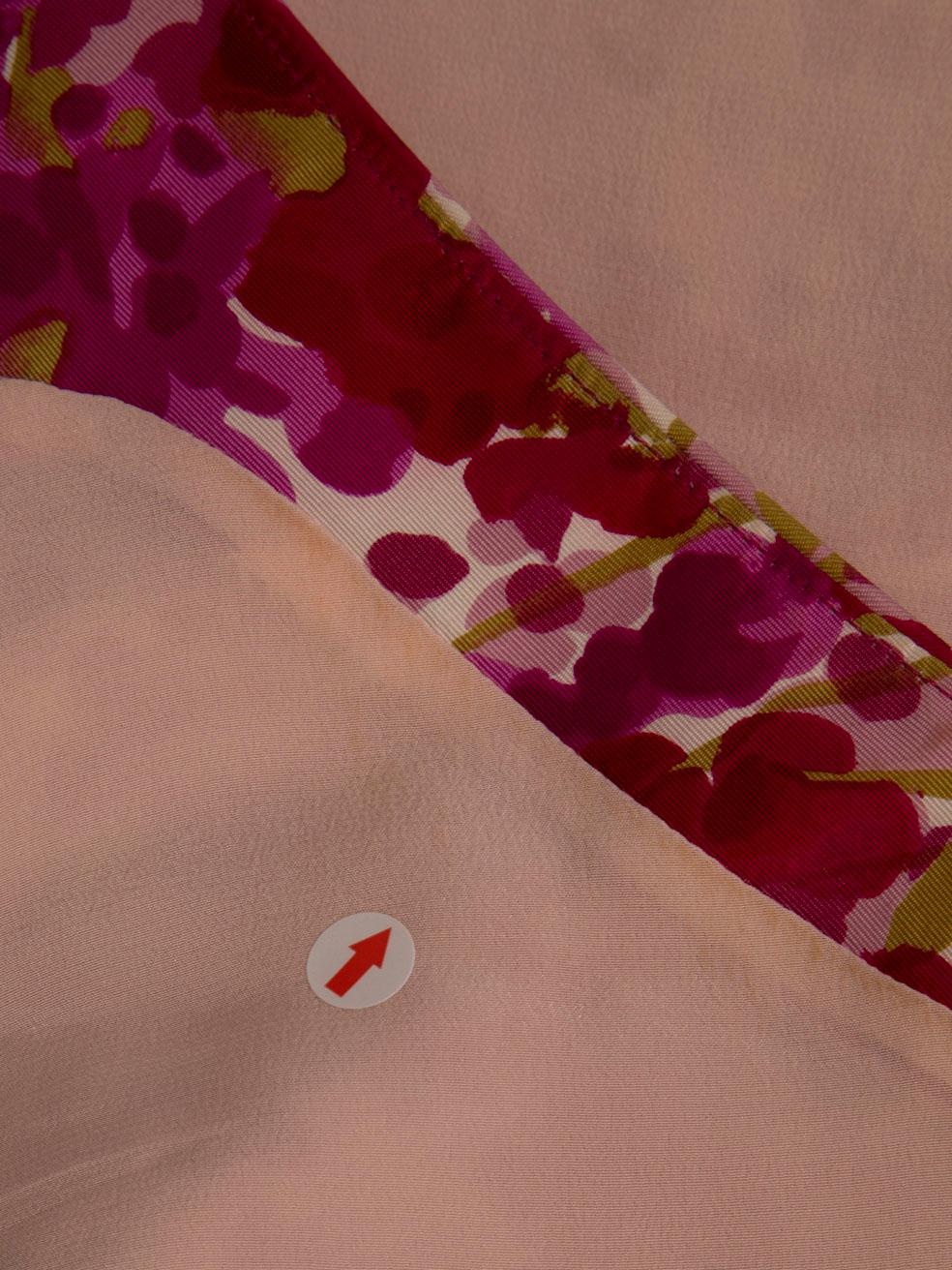 Dior Pink Floral Pattern Midi Silk Dress Size L For Sale 4