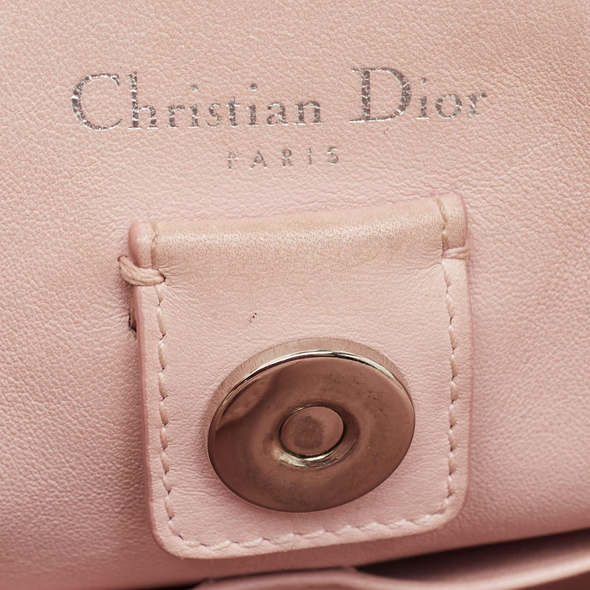 Dior Diorissimo - Fourre-tout moyen en cuir imprimé floral rose 11