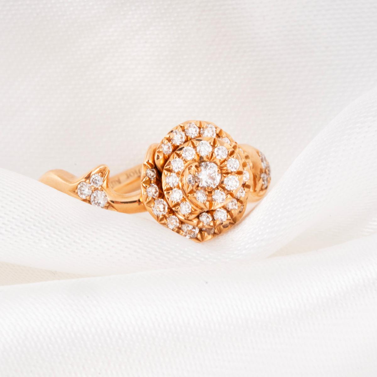 Dior Pink Gold Small Rose Dior Couture Diamond Ring Size 49 0.30ct JRCO95009 For Sale 2