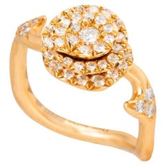 Dior Pink Gold Small Rose Dior Couture Diamond Ring Size 49 0.30ct JRCO95009