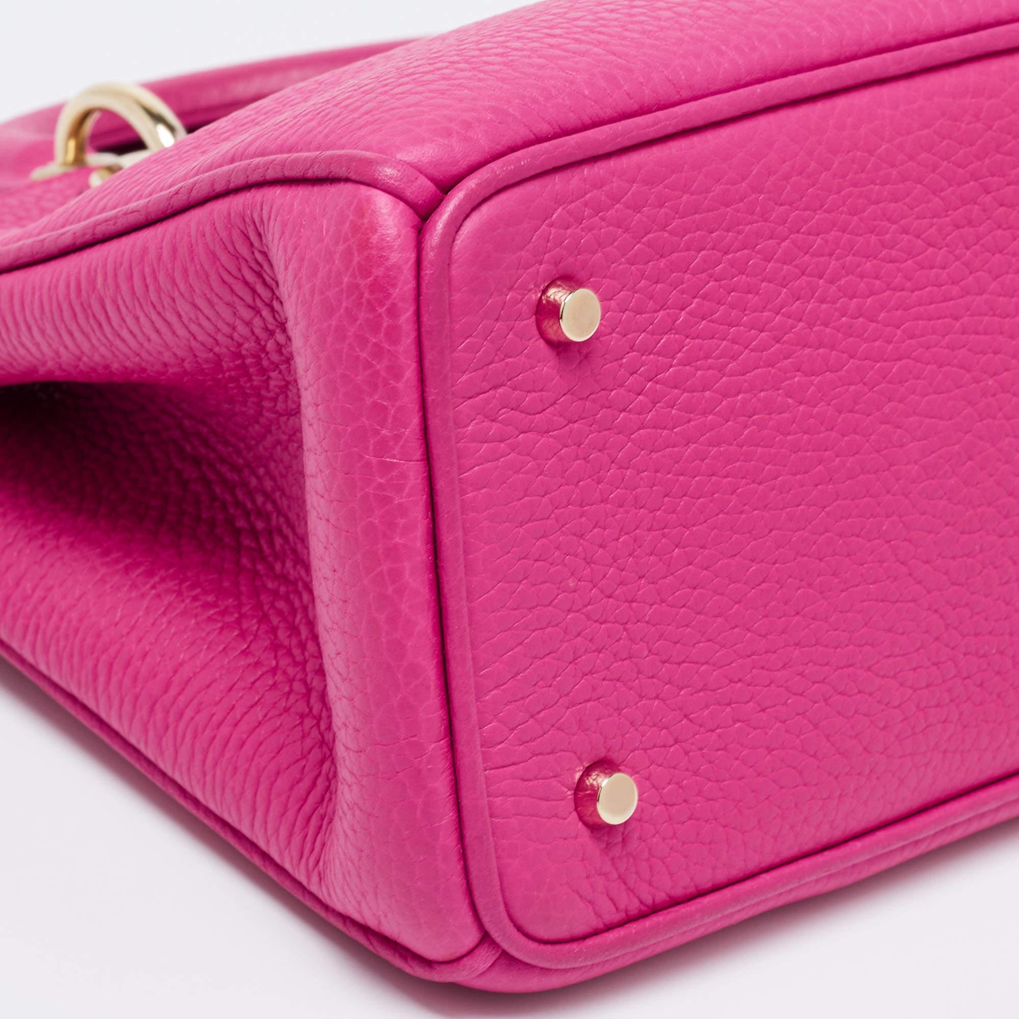 Women's Dior Pink Grained Leather Mini Diorissimo Tote