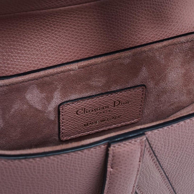 Dior Pink Grained Leather Saddle Bag Dior