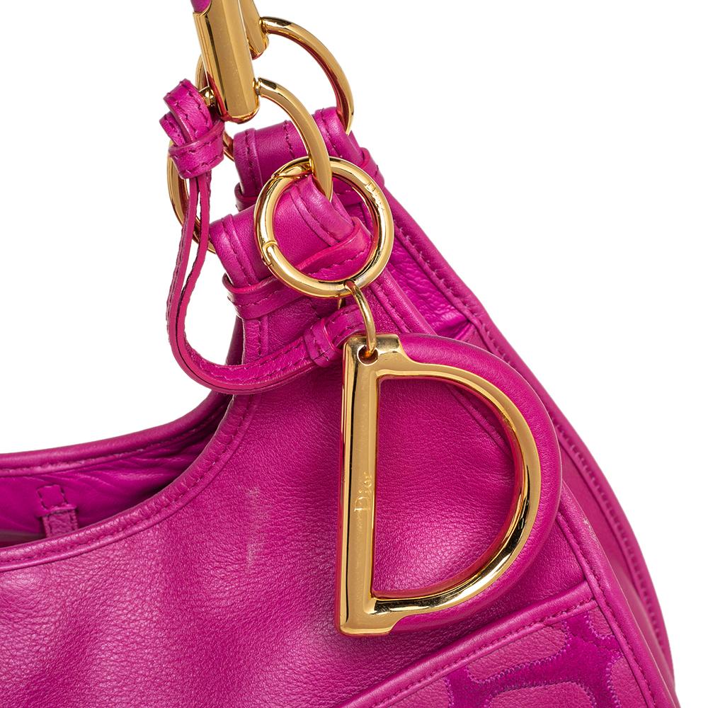 Dior Rosa Leder 61 Bejeweled Hobo 5