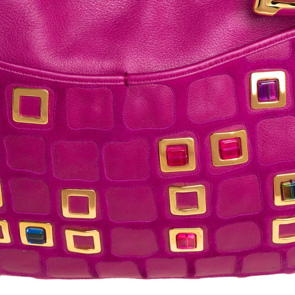 Dior Rosa Leder 61 Bejeweled Hobo 6