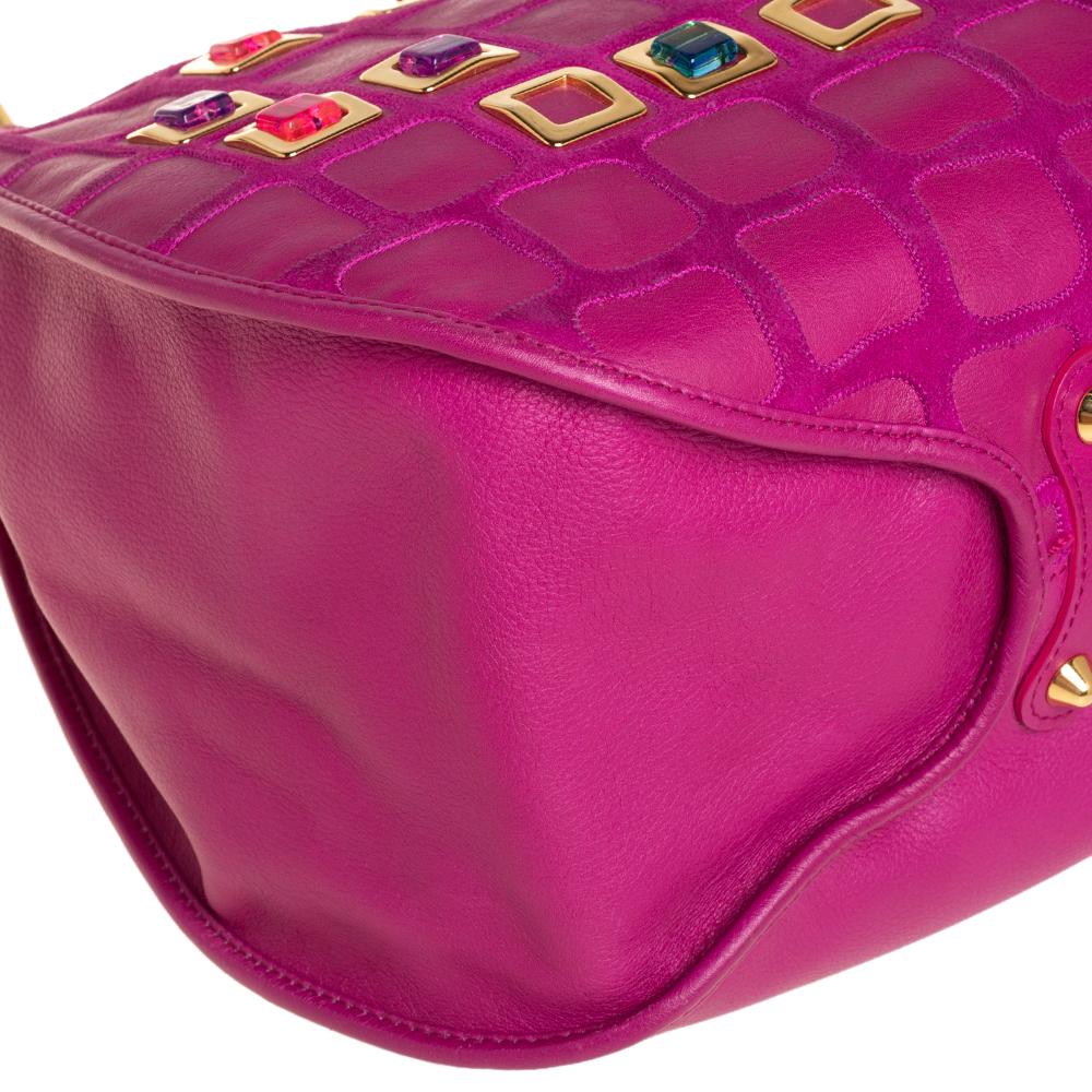 Dior Rosa Leder 61 Bejeweled Hobo 7