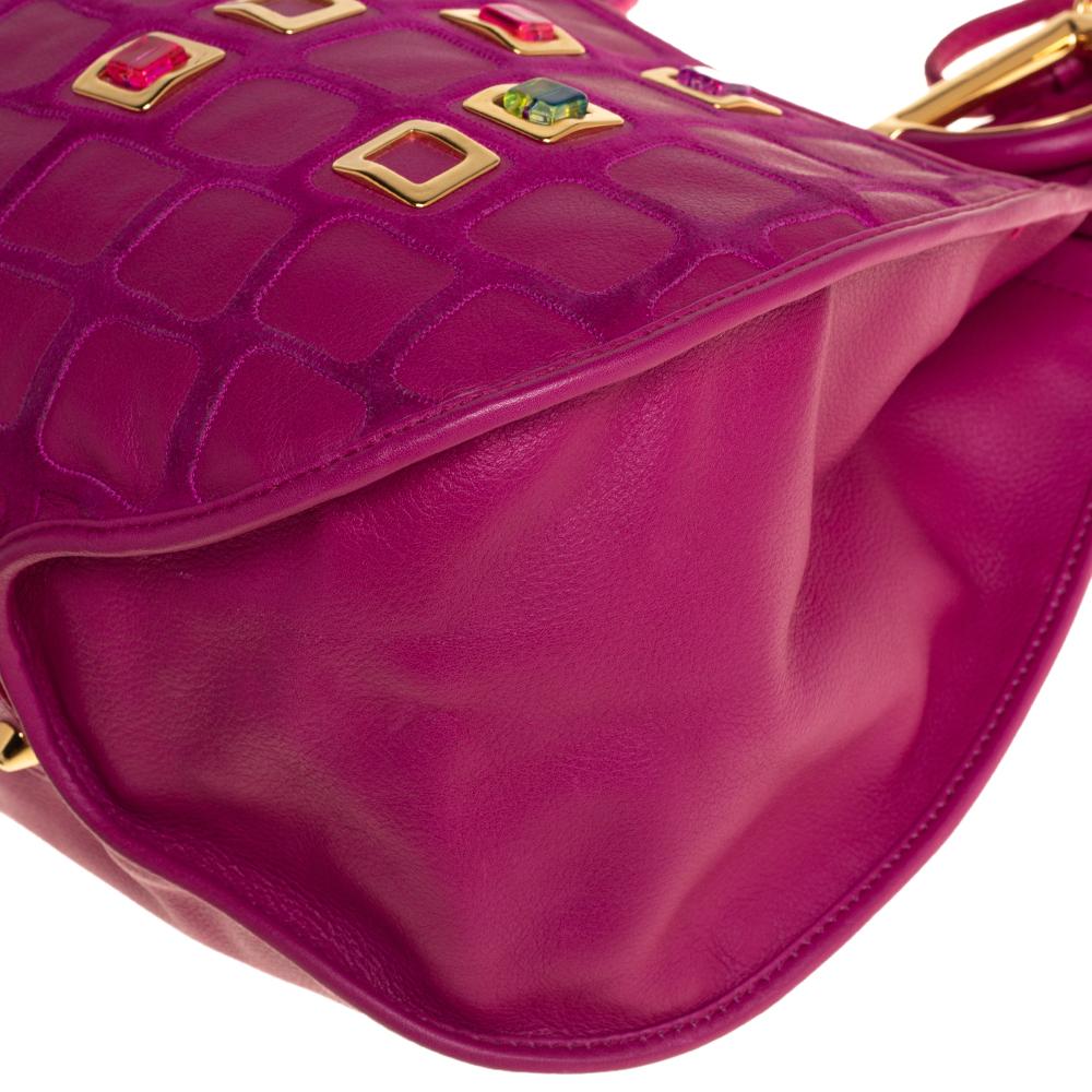 Dior Rosa Leder 61 Bejeweled Hobo 8