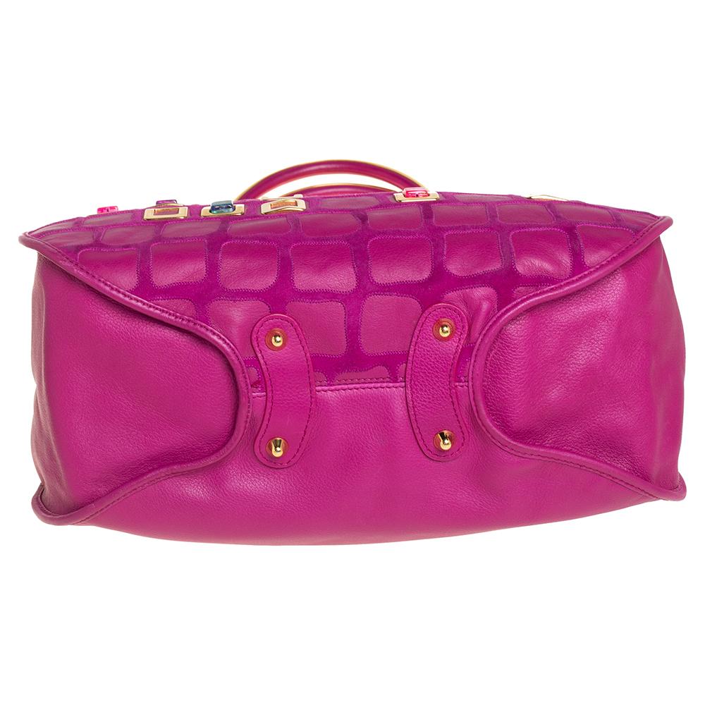Dior Rosa Leder 61 Bejeweled Hobo Damen