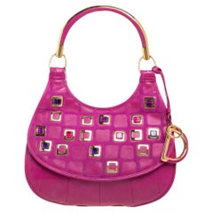 Dior Pink Leather 61 Bejeweled Hobo