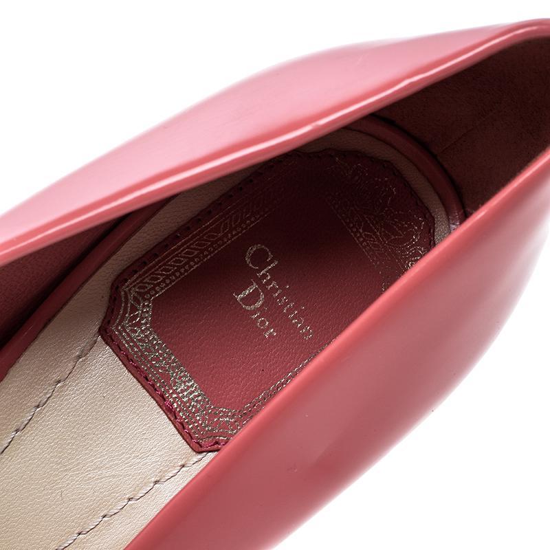Women's Dior Pink Leather Buckle Detail Block Heel Pumps Size 36.5