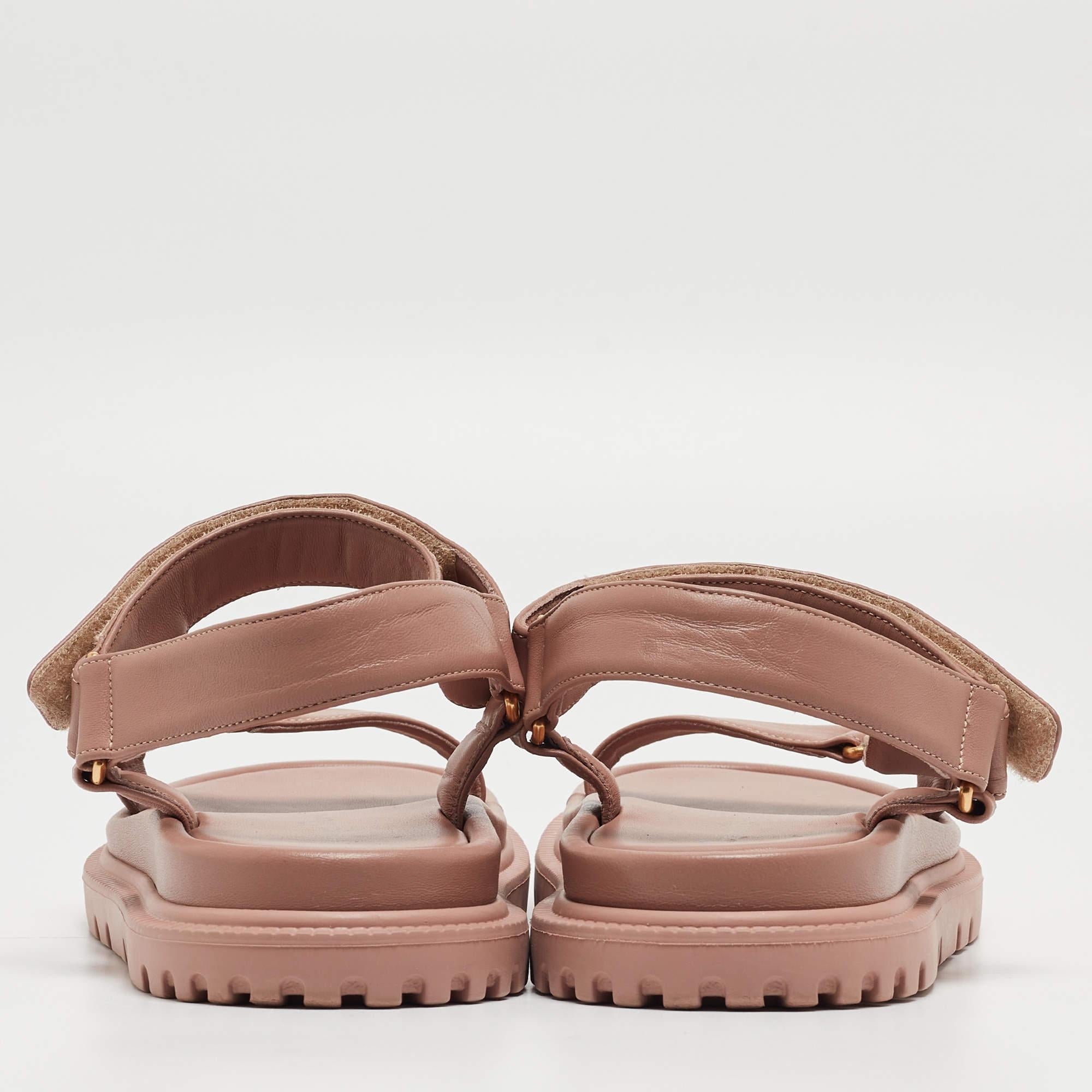 Dior Pink Leather D-Wave Sandals Size 40 2