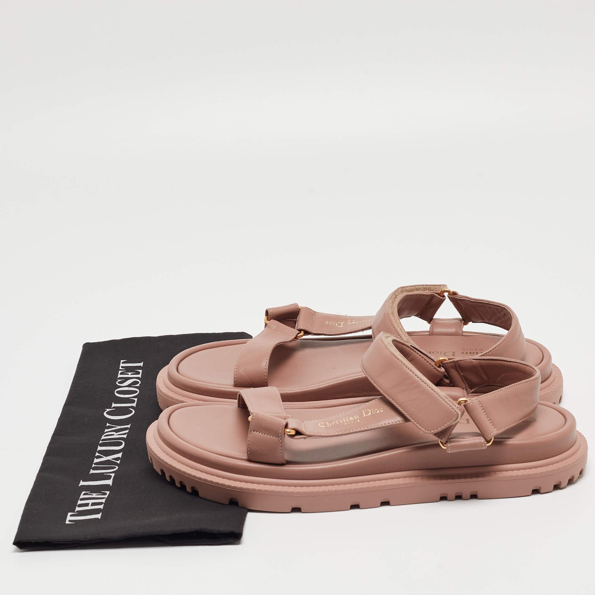 Dior Pink Leather D-Wave Sandals Size 40 4
