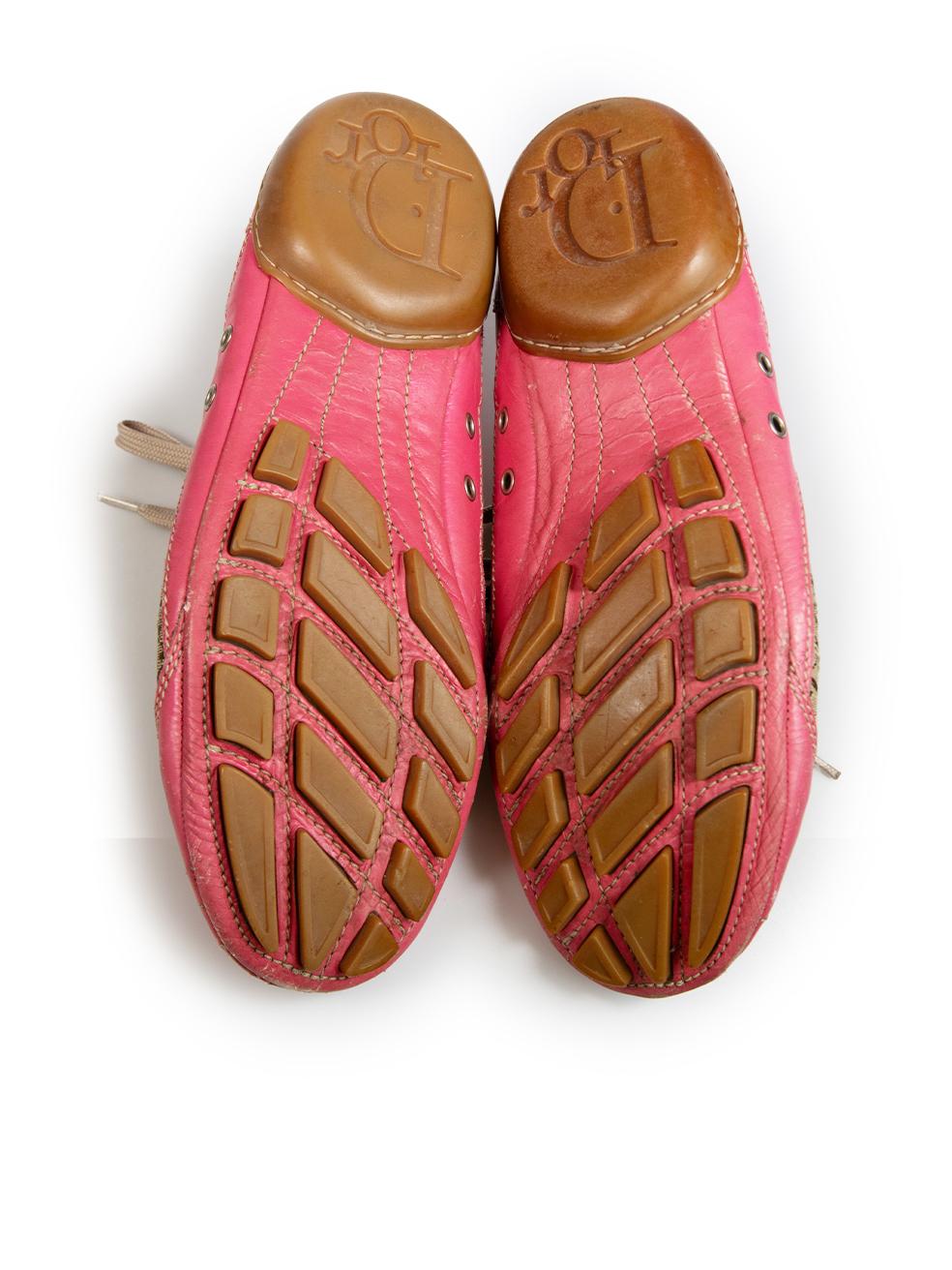 Women's Dior Pink Leather Diorissimo Trainers Size IT 37