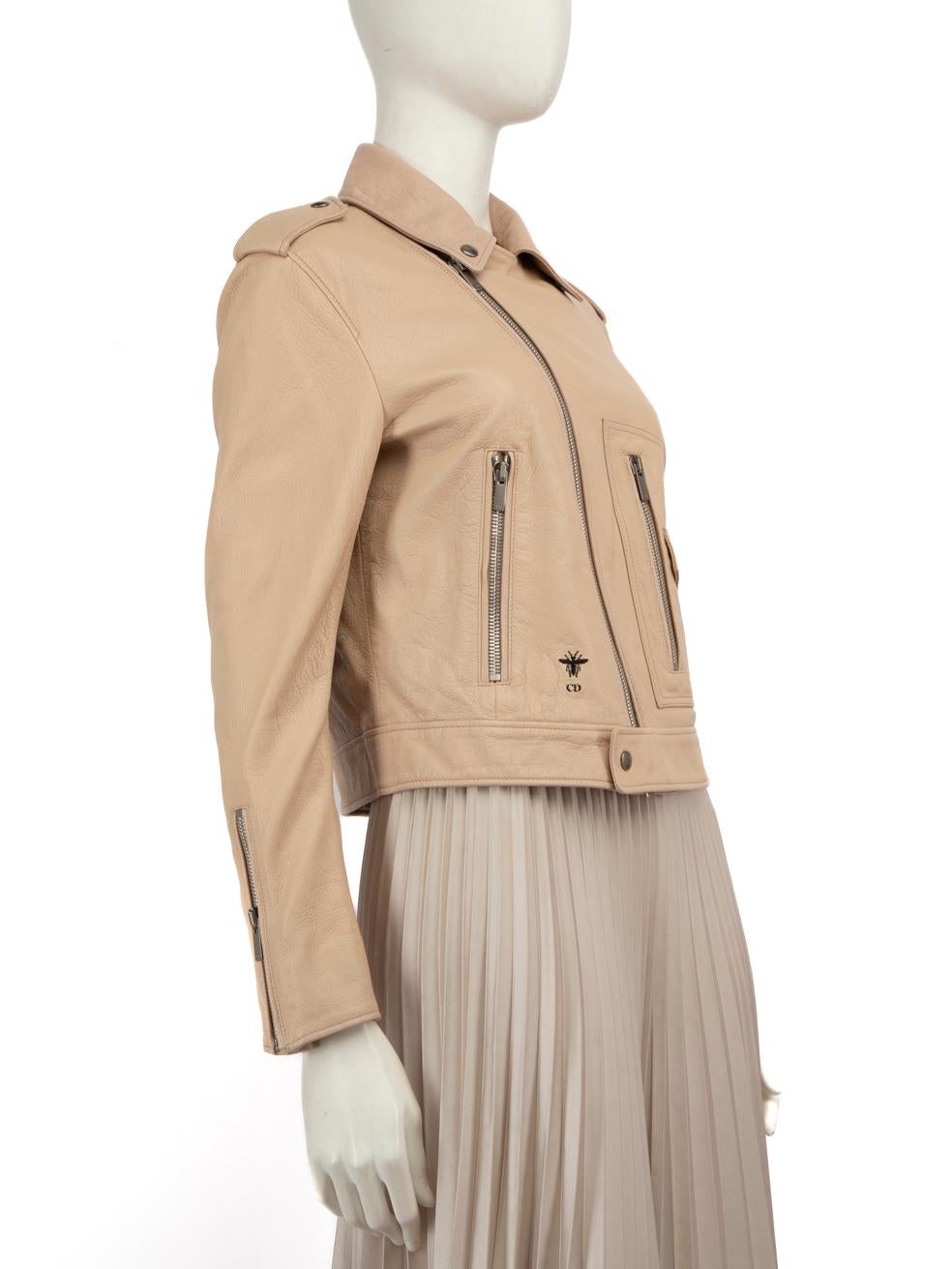 CONDITION is Very good. Minimal wear to the jacket is evident, the underside of zip on left side breast pocket is slightly discoloured. The cuff on the right sleeve has mild discolouration on this used Dior designer resale item.
 
 Details
 Pink
