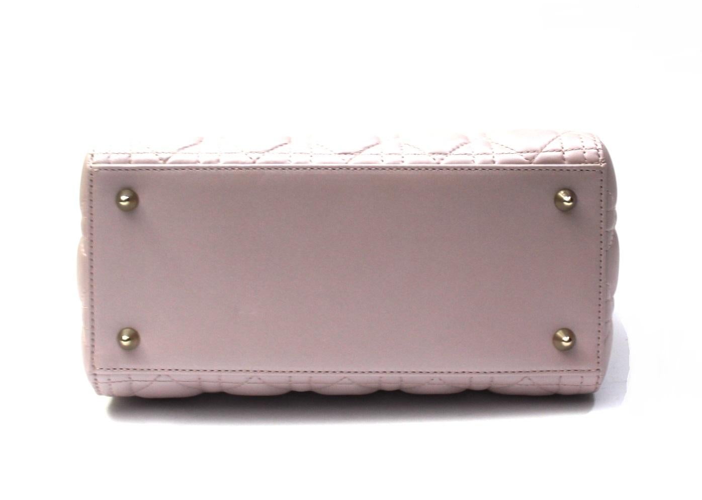Beige Dior Pink Leather Lady Bag