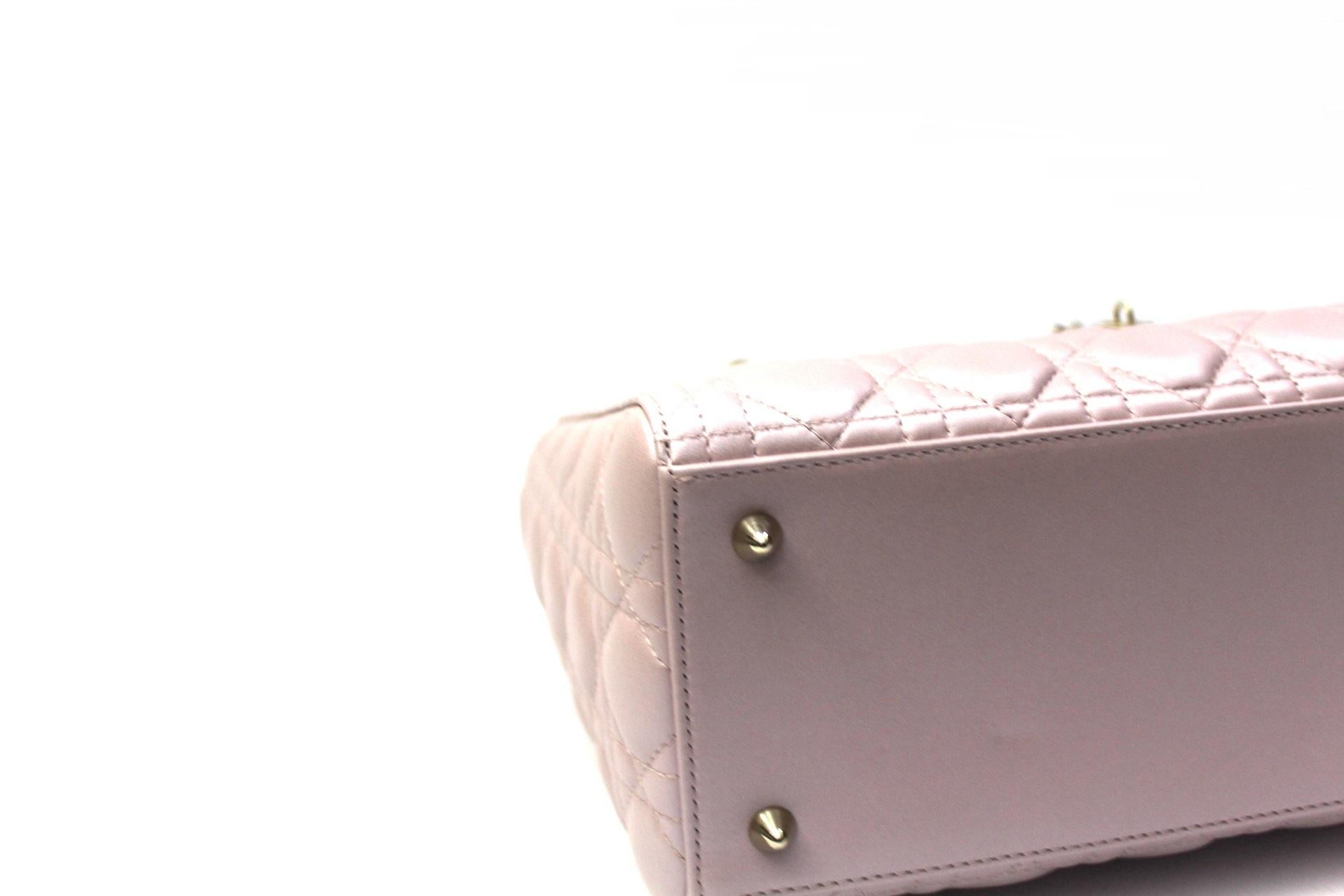 Dior Pink Leather Lady Bag In New Condition In Torre Del Greco, IT