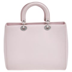 Dior Pink Leather Large Limited Edition Andy Warhol Lady Dior Tote
