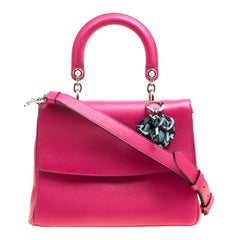 Dior Pink Leather Medium Be Dior Top Handle Flap Bag