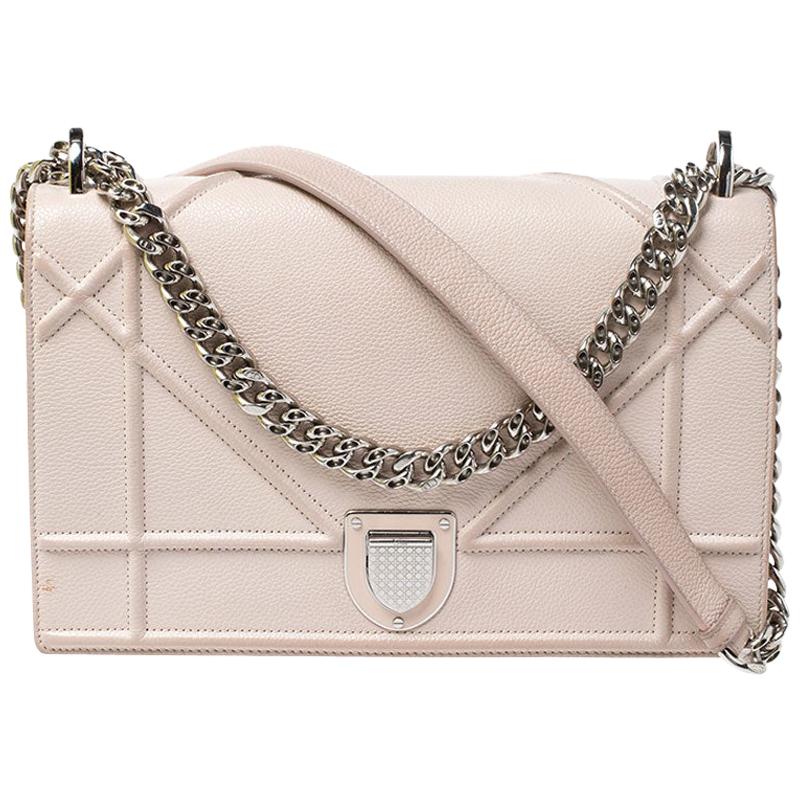 Dior Pink Leather Medium Diorama Shoulder Bag