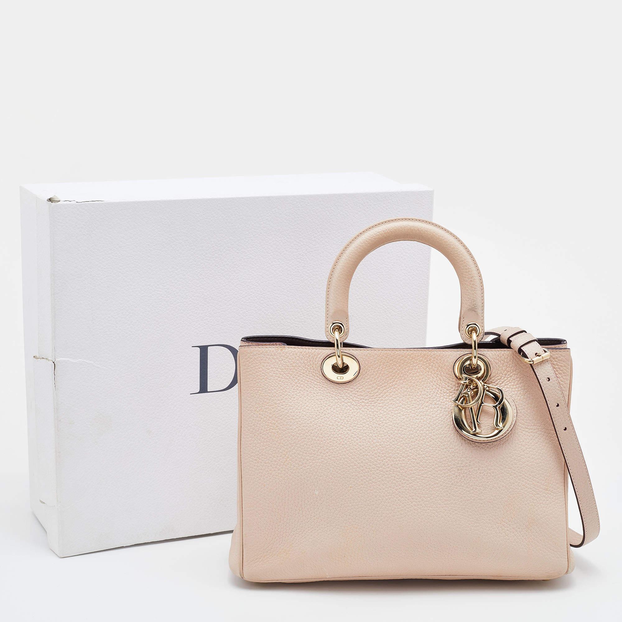 Dior Pink Leather Medium Diorissimo Tote 2