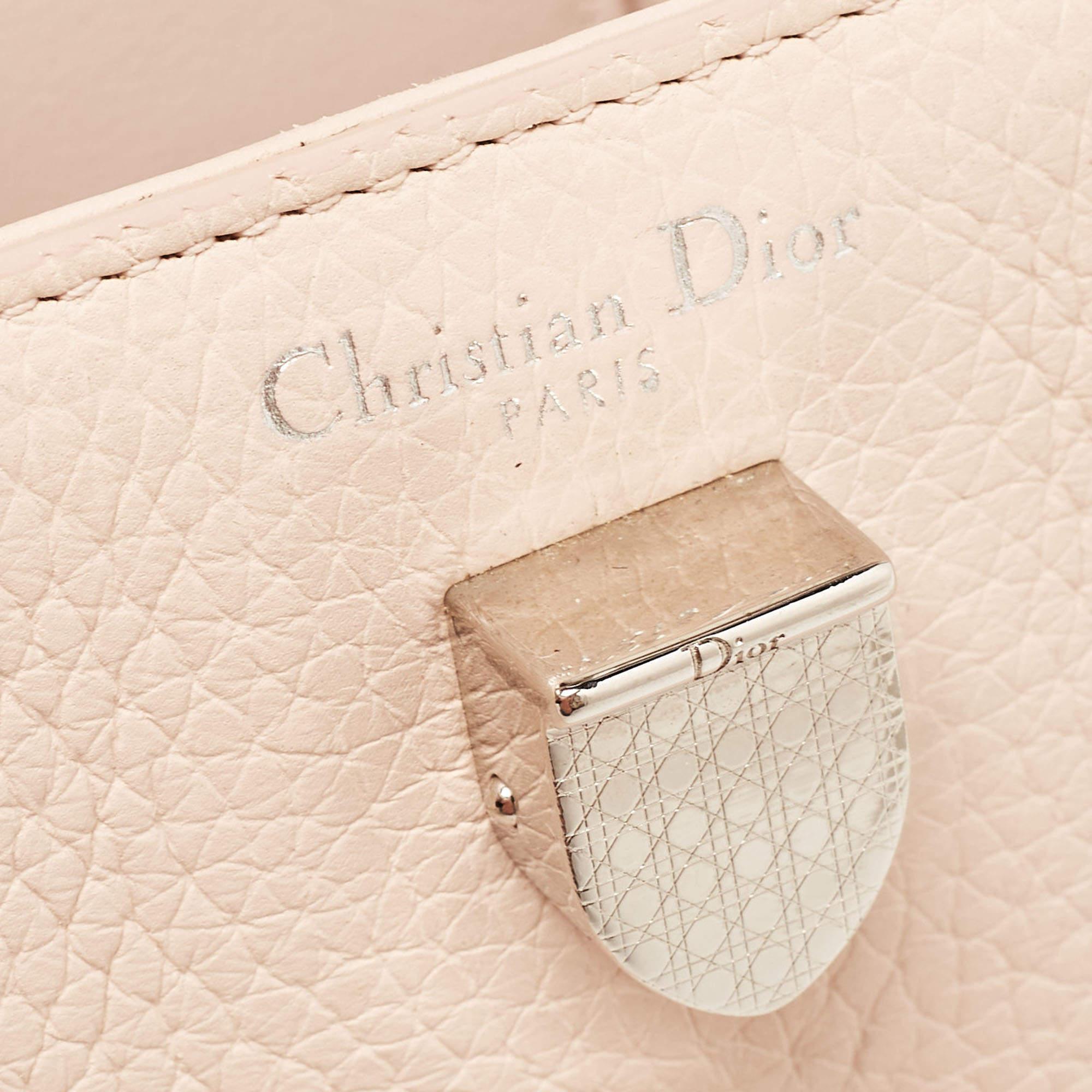 Dior Pink Leather Mini Diorever Top Handle Bag For Sale 7