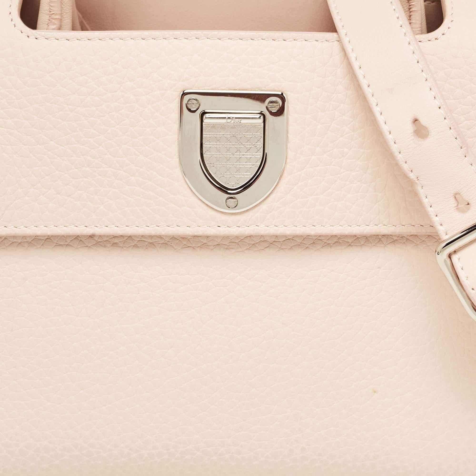 Sac à main Dior Mini Diorever en cuir rose en vente 8