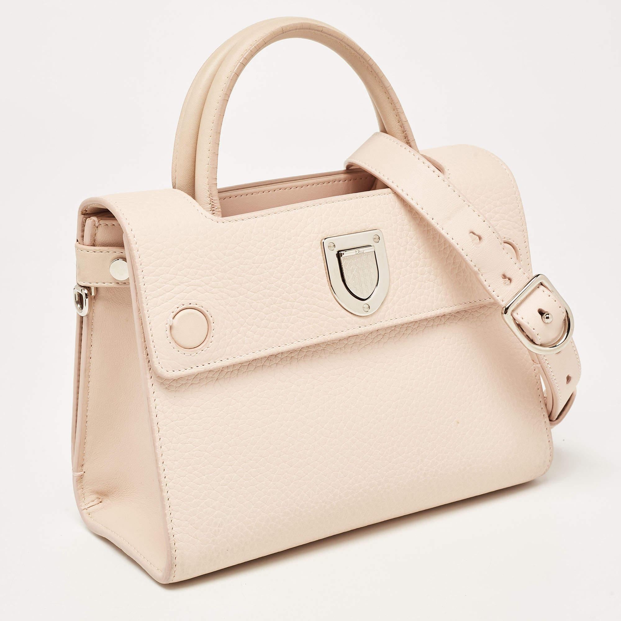 Women's Dior Pink Leather Mini Diorever Top Handle Bag