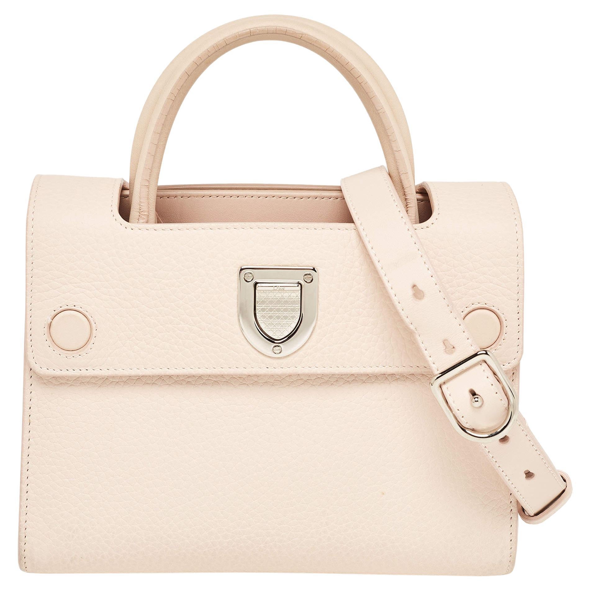 Dior Pink Leather Mini Diorever Top Handle Bag For Sale