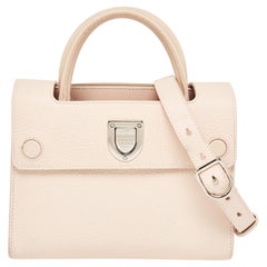 Used Dior Pink Leather Mini Diorever Top Handle Bag