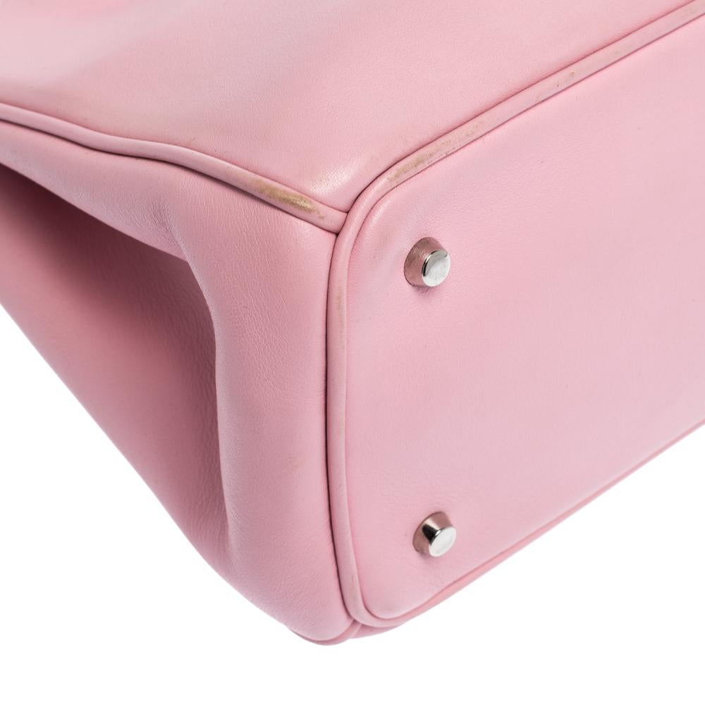 Dior Pink Leather Mini Diorissimo Tote 3