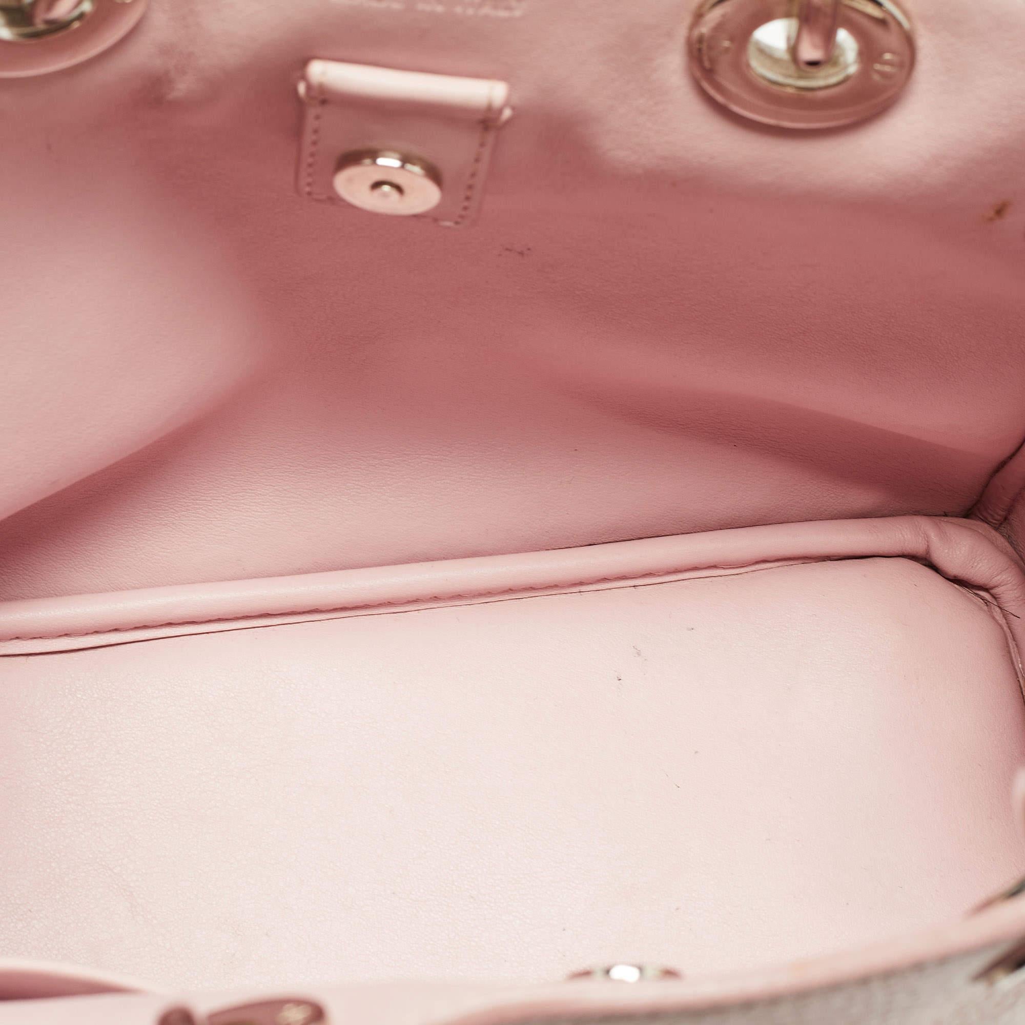 Women's Dior Pink Leather Mini Secret Garden Diorissimo Tote