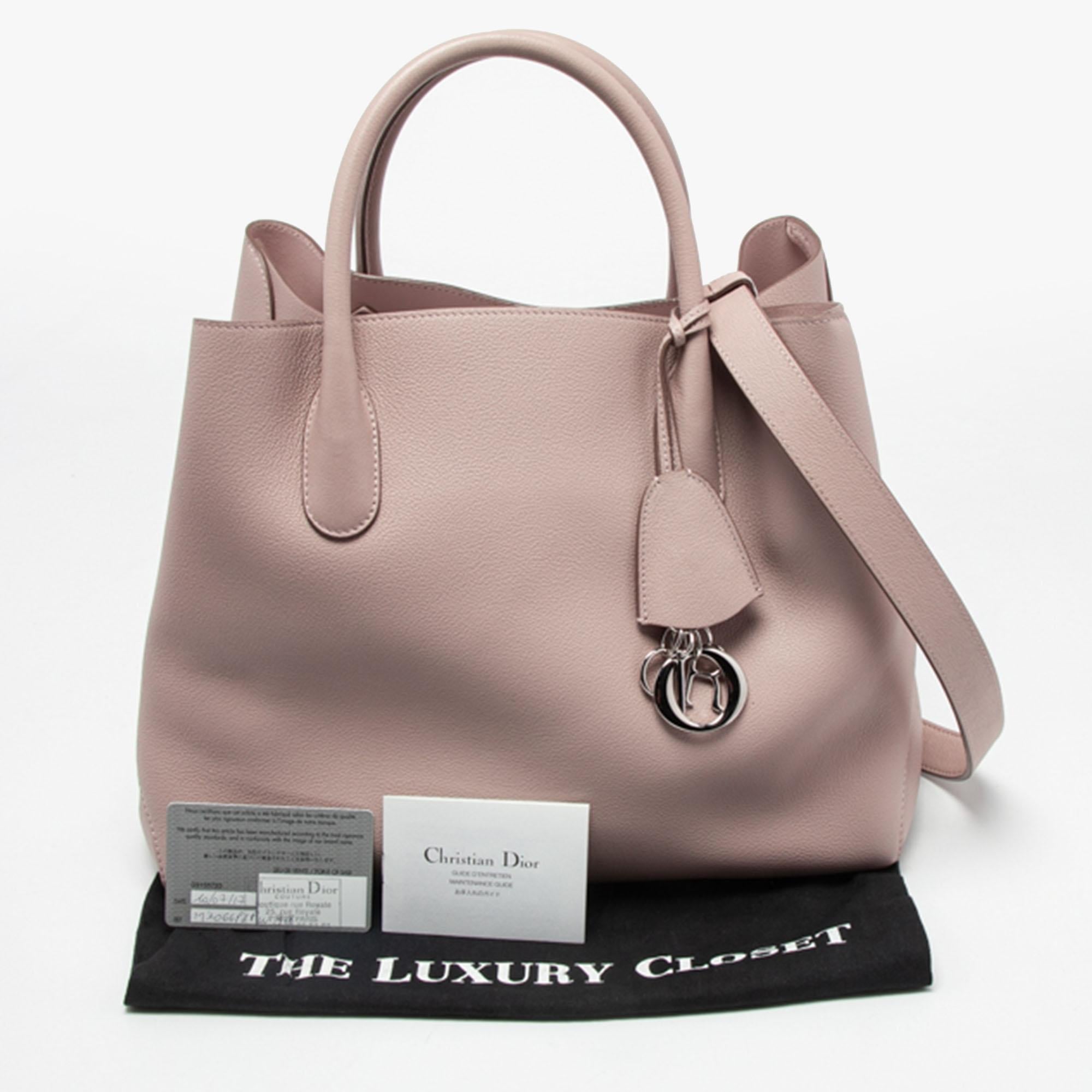 Dior Pink Leather Open Bar Tote 5