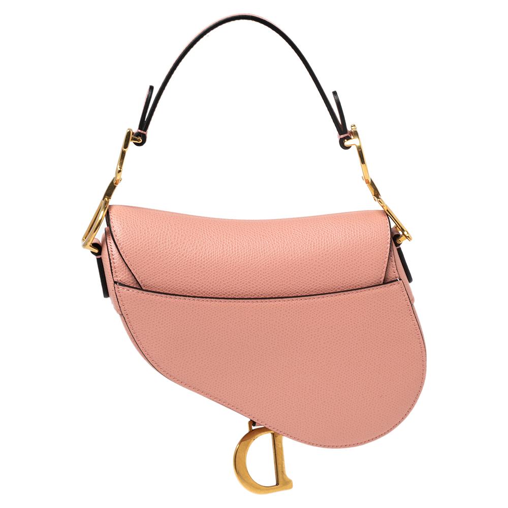 Dior Pink Leather Saddle Shoulder Bag at 1stDibs