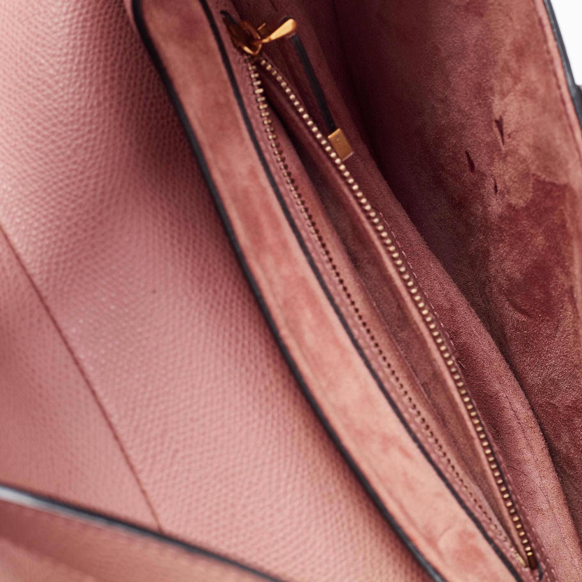 Brown Dior Pink Leather Saddle Shoulder Bag