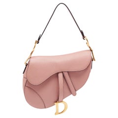 Used Dior Pink Leather Saddle Shoulder Bag