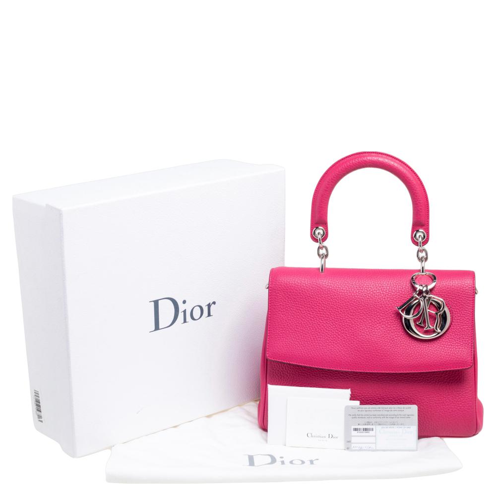 Dior Pink Leather Small Be Dior Flap Top Handle Bag 6