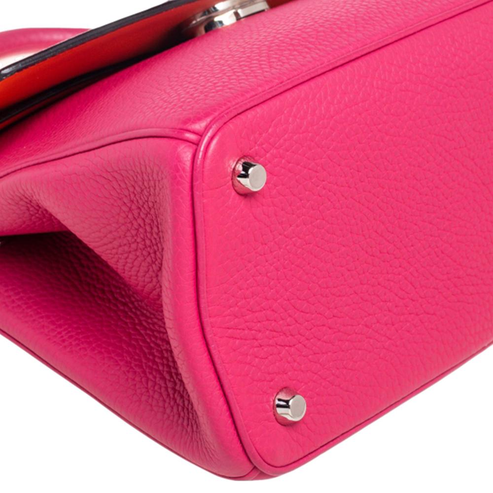 Dior Pink Leather Small Be Dior Flap Top Handle Bag 2