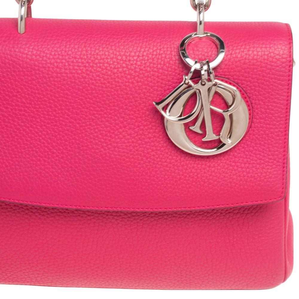 Dior Pink Leather Small Be Dior Flap Top Handle Bag 3